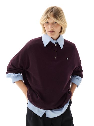 Винная трикотажная футболка-поло