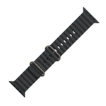 Ремешок Apple Ocean Band, чёрный со светлой пряжкой, для Apple Watch 44, 45, 46 мм, Ultra и Ultra 2 (дизайн 2024)