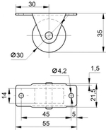Колесо для мебели ролик для дивана 4 штуки