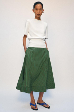 ZARA ЮБКА МИДИ В ПОЛОСКУ — ZW COLLECTION, РАЗНОЦВЕТНЫЙ