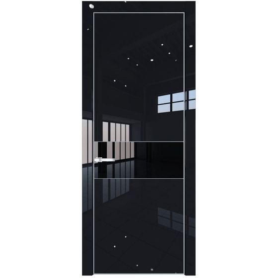 Profil Doors 17LA чёрный люкс профиль серебро стекло чёрный лак