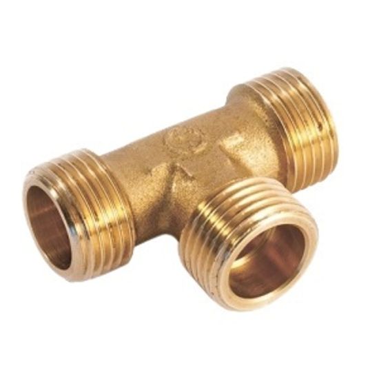 Тройник Stout 1" НР с наружной резьбой латунный фитинг SFT-0017-000111