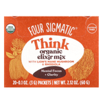 Four Sigmatic, Think, органическая смесь эликсира с грибом ежовиком гребенчатым и родиолой, без кофеина, 20 пакетиков по 3 г (0,1 унции)