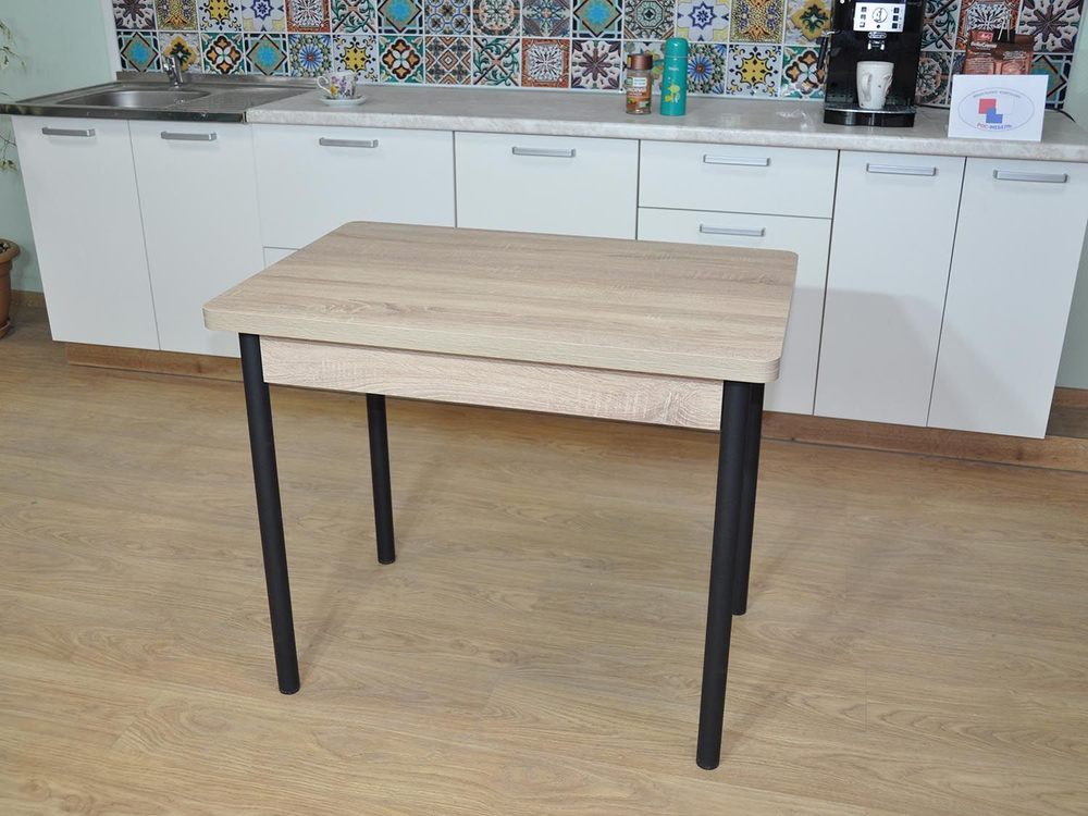 Симпл стол обеденный раскладной / Дуб сонома/черный