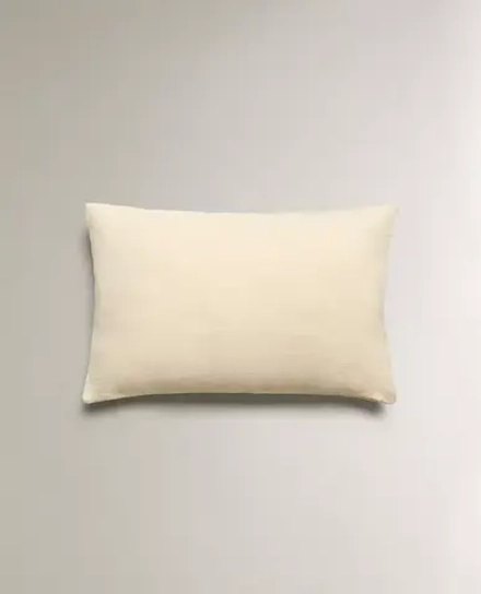ZARA HOME ЛЬНЯНАЯ НАВОЛОЧКА ДЛЯ ДЕКОРАТИВНОЙ ПОДУШКИ, СЛИВОЧНО-ЖЕЛТЫЙ