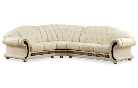 Диван ESF Versace угловой  белый  угол левый