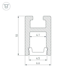 Профиль ARH-MICRO-0610-2000 ANOD (Arlight, Алюминий) 036384