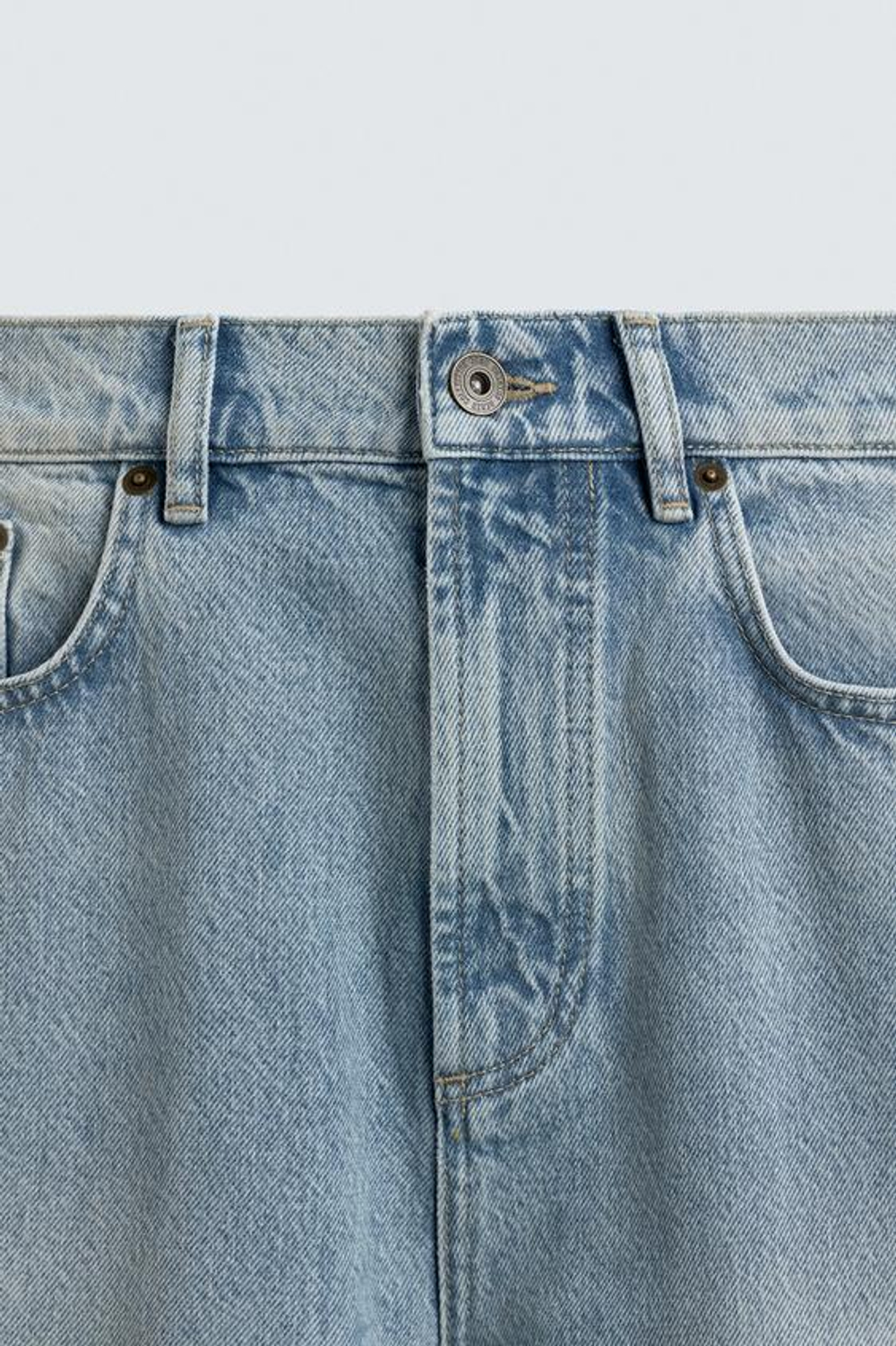 ZARA ДЖИНСЫ STRAIGHT ДЛИНОЙ ДО ЩИКОЛОТКИ, ГОЛУБОЙ