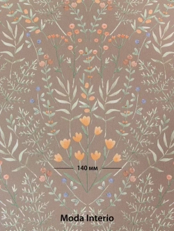 Обои флизелиновые, веточки на коричневом, прованс, метровые, для гостиной, Palantine (Moda interio)