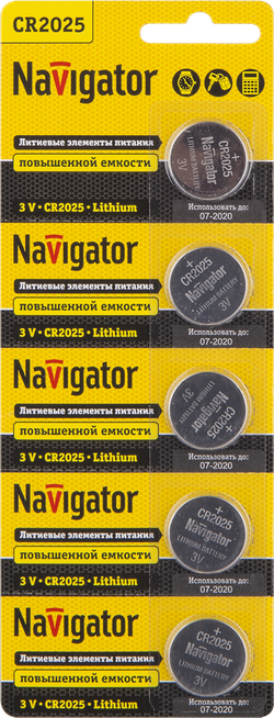 Элемент питания Navigator 94 764 NBT-CR2025-BP5