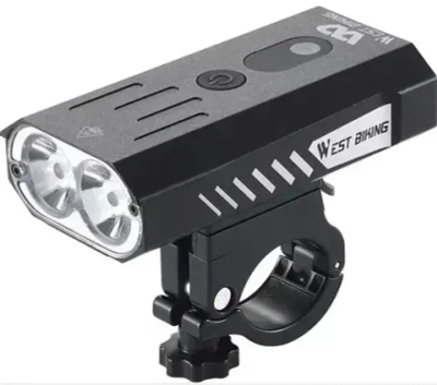 Фонарь велосипедный, передний West Biking YP0701315 (аккум. 4000 mAh, USB)