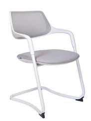 Кресло офисное  Diamond СF  белый пластик  серая сетка  серая ткань