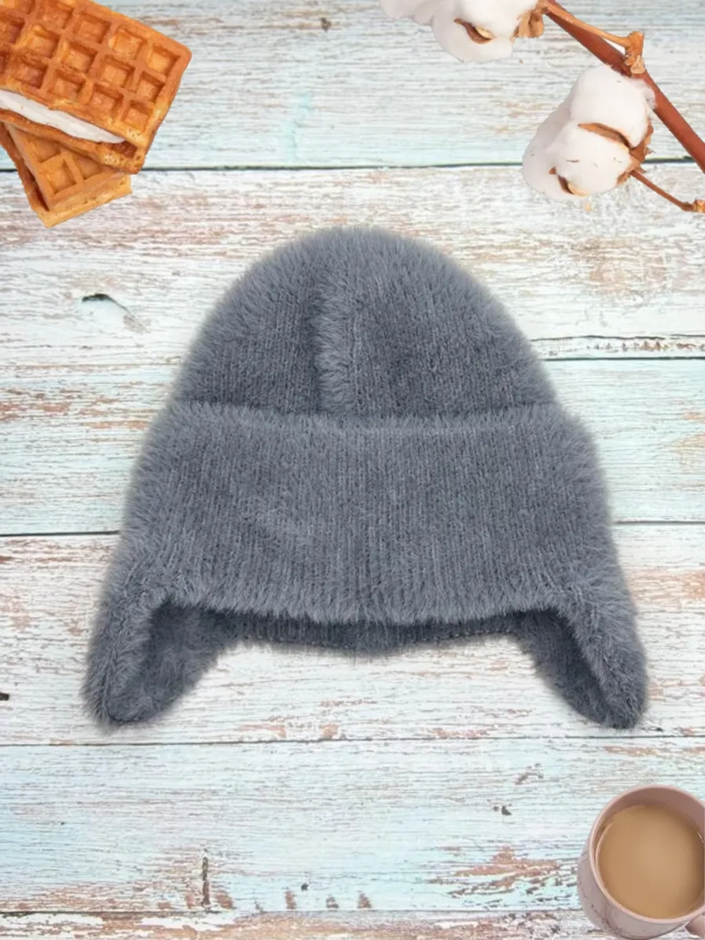 шапка зимняя пушистая эко мех