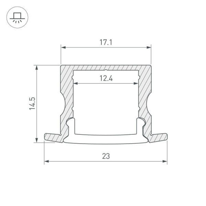 Профиль Arlight ARH-LINE-2315-F-2000 ANOD 036327