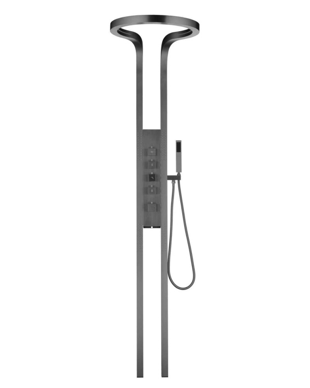 01168-Q  Панель для душа, многофункциональный  (ГРАФИТ)  GANZER  (1шт)