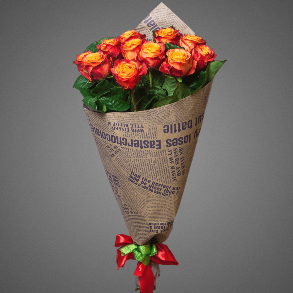Букет из 11 роз Эквадор в упаковке