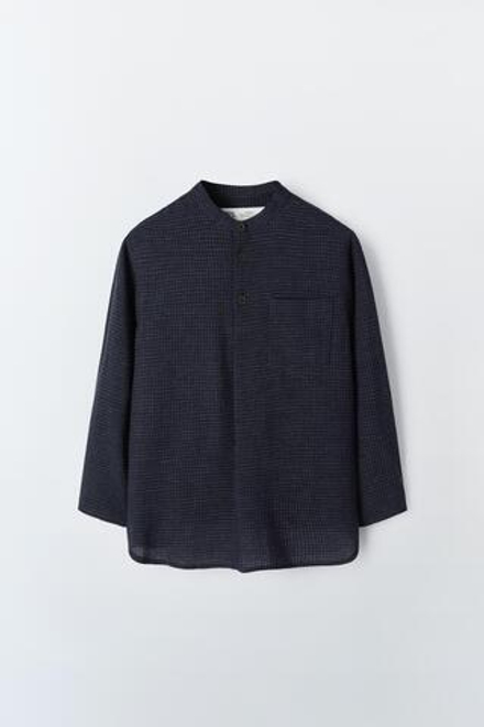 ZARA РУБАШКА В КЛЕТКУ, СИНИЙ/СЕРЫЙ