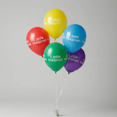 Фонтан шаров с гелием с рисунком