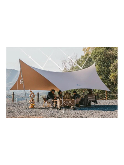 Тент кемпинговый Naturehike Lianyun, алюминиевый каркас, золотистый 690х480 см