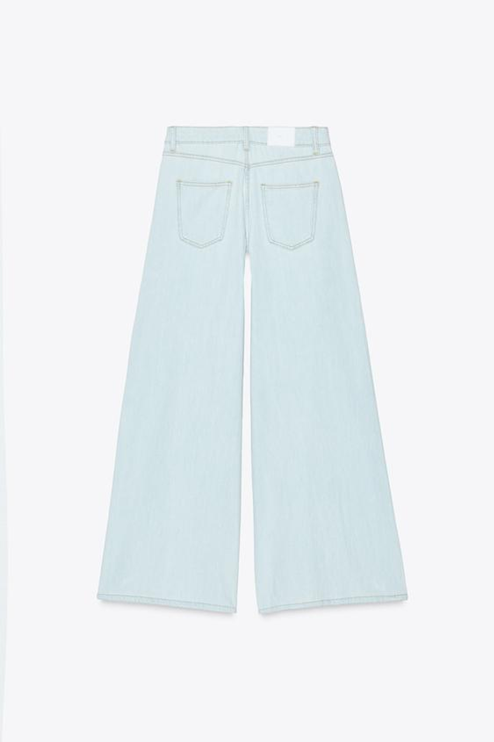 ZARA ДЖИНСЫ Z1975 FULL LENGTH ПАЛАЦЦО СО СРЕДНЕЙ ПОСАДКОЙ, ГОЛУБОЙ