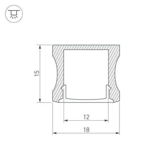 Профиль с рассеивателем Arlight ALU-SLIM-H15-2000 ANOD+FROST 018246