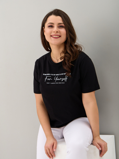 Футболка Фк-194/черный-надпись-п