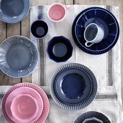 IKEA STRIMMIG  (ИКЕА СТРИММИГ)  -  Тарелка, керамогранит голубого цвета, 21 см