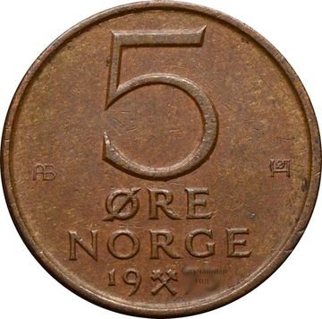 5 эре 1973-1982 Норвегия