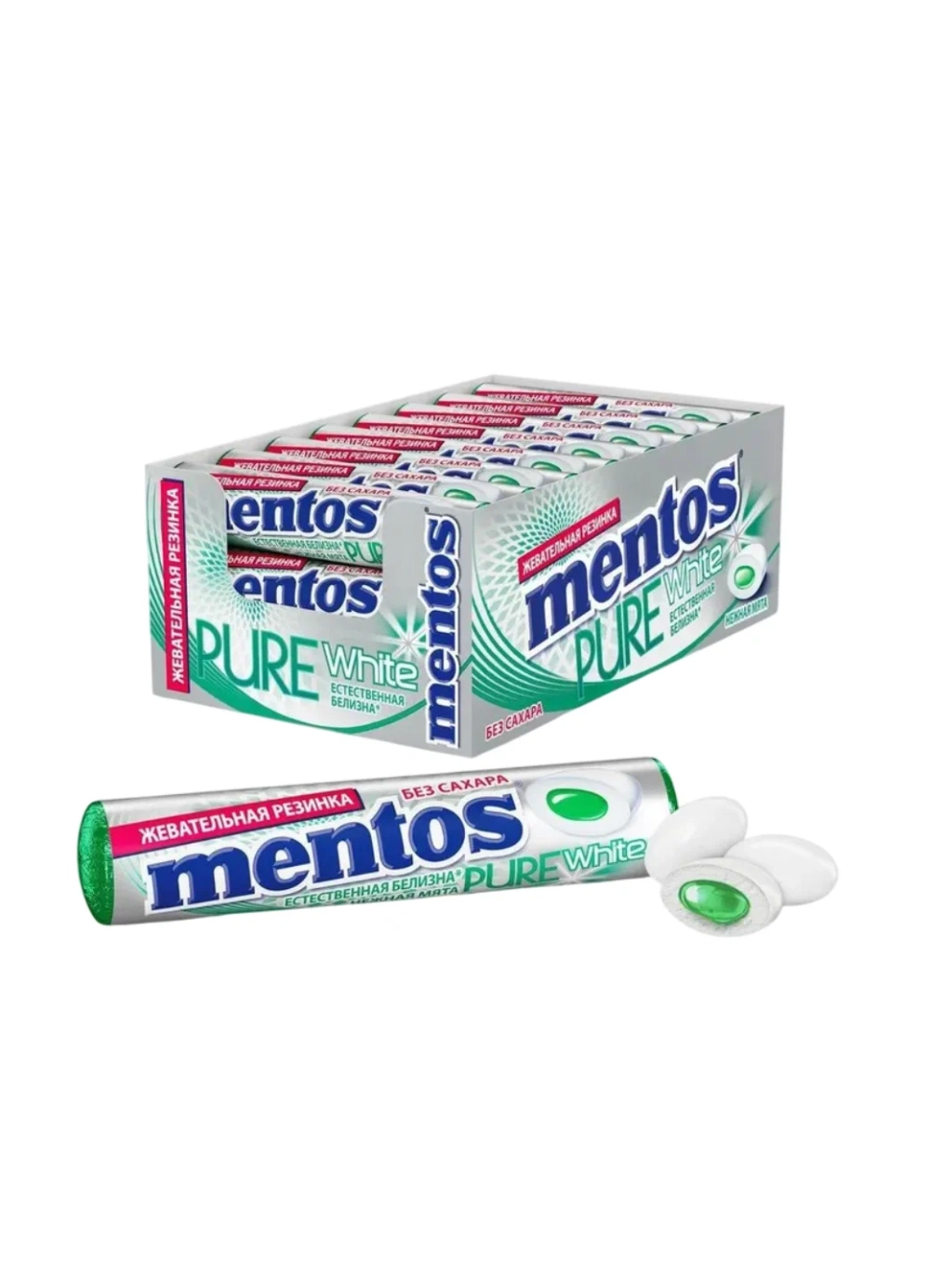 МЕНТОС жевательная нежная мята 15,5г*24шт., блок 288шт.