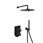 Встраиваемый смеситель для душа с тропическим и ручным душем TZAR K3415021NM черный