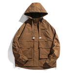 Классическая Ретро Рабочая одежда куртка с капюшоном и накладными карманами весенне-осенняя куртка.