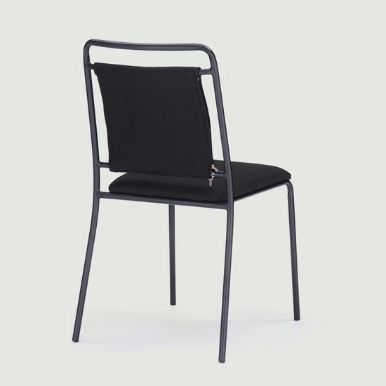 Стул металлический с мягким сиденьем и спинкой Sven черный