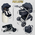 Детская коляска-трансформер 3в1 Luxmom V8 с автолюлькой Черный