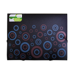 Папка на резинке Alingar, A4, 240х330х33 мм, 600 мкм, черная, матов. с цветным рисунком, "Black C"