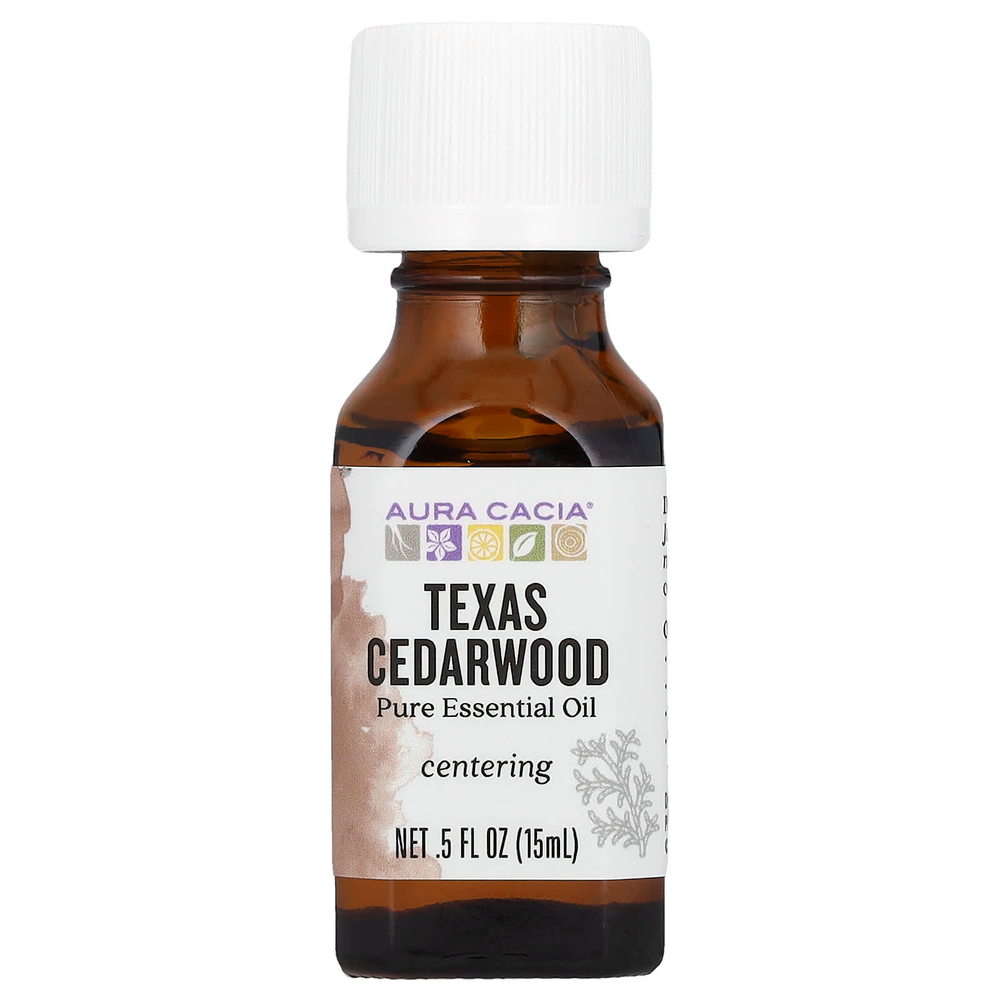 Aura Cacia, чистое эфирное масло, техасский кедр, 15 мл (0,5 жидк. унции)