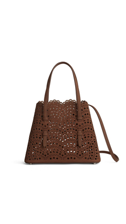 ALAÏA СРЕДНЯЯ СУМКА MINA 25 ИЗ НУБУКА, КОРИЧНЕВЫЙ