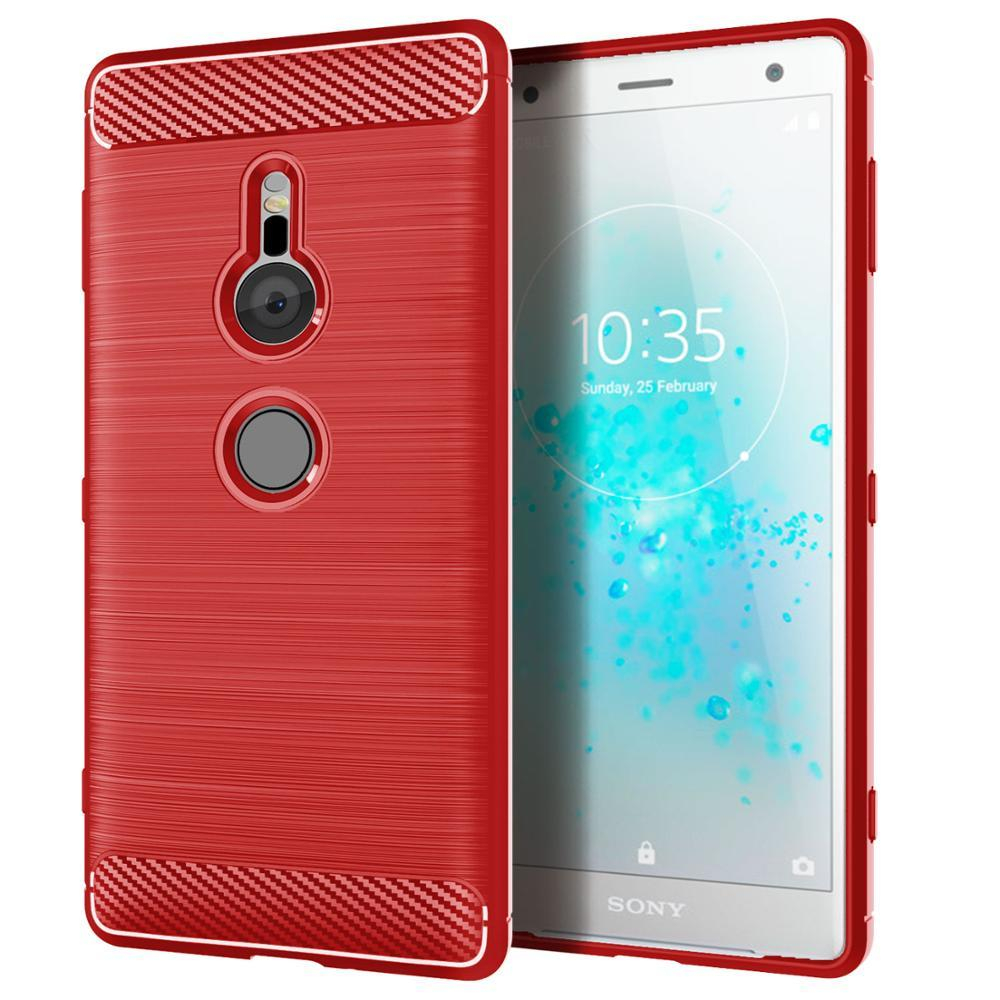 Красный мягкий чехол для смартфона Sony Xperia XZ2, серия Carbon от Caseport