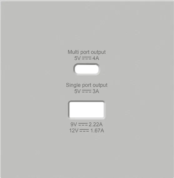 Donel R98 матовый серый накладка для розеток USB A+C, серия DA