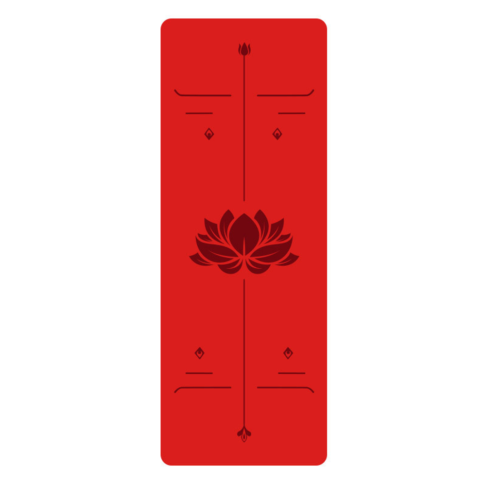 Каучуковый коврик для йоги Lotus Red 185*68*0,5 см нескользящий