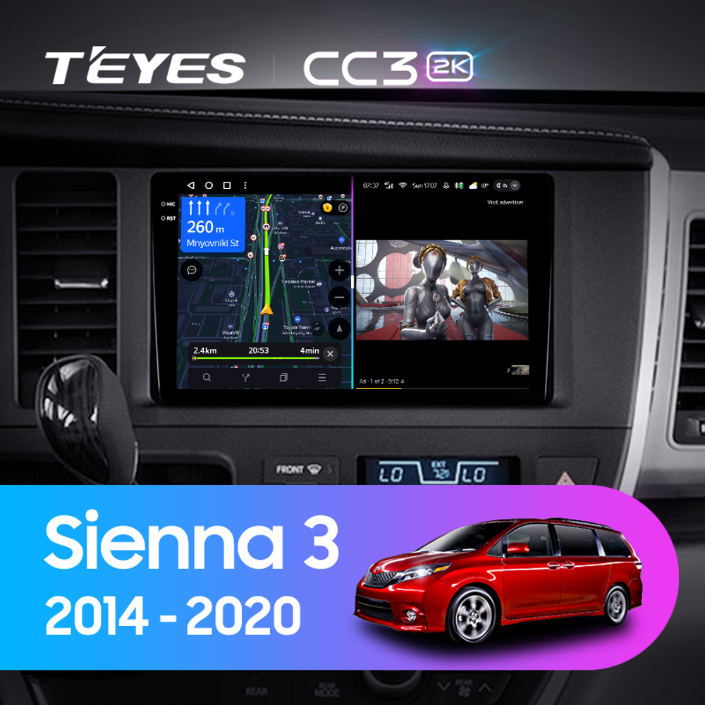 Teyes CC3 2K 9"для Toyota Sienna 2014-2020