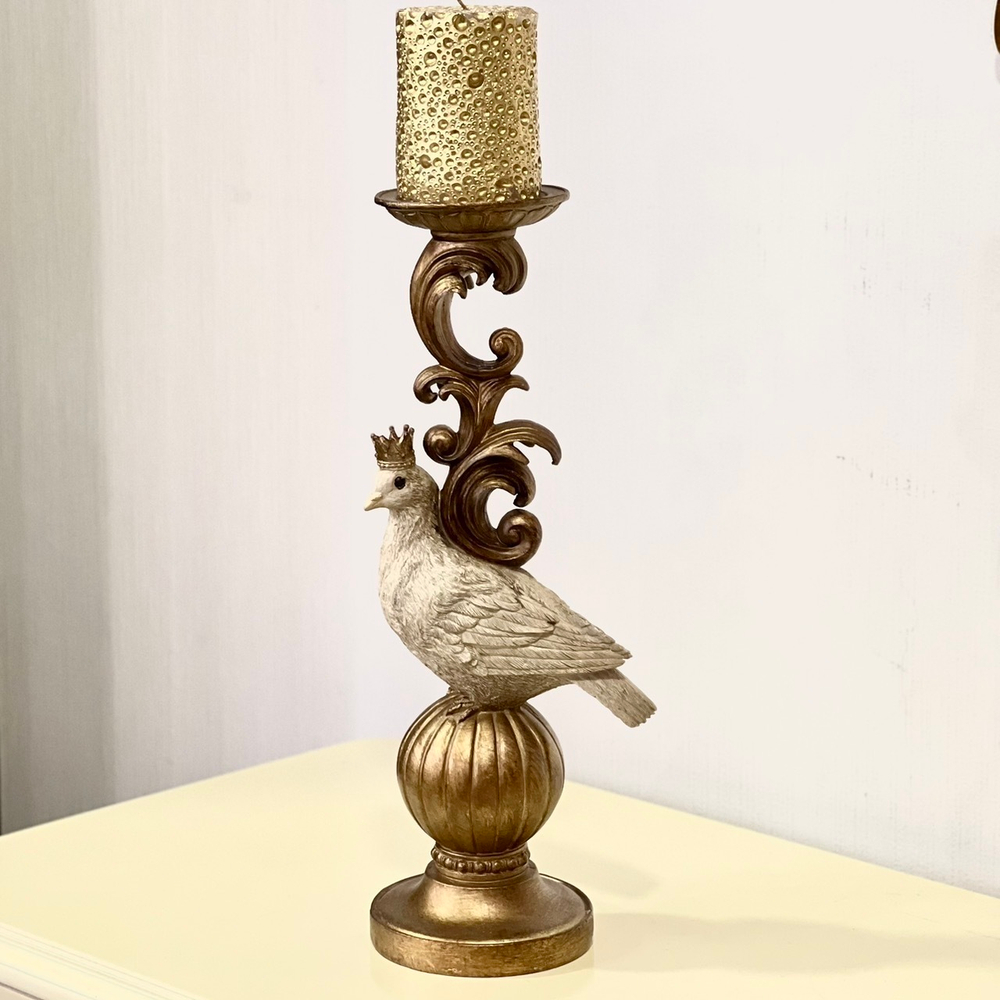 Подсвечник с птицей 42,5 см [Арт. D 44042]