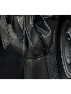 Тренч кожаный плащ