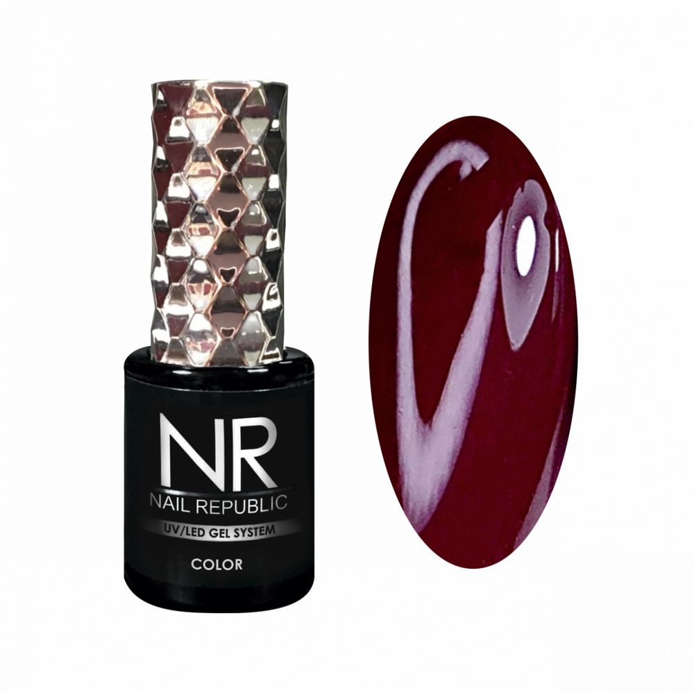 Nail Republic Гель-лак NR-176 Темно-алый, 10 мл