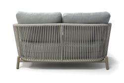 "Прато" диван двухместный из искусственного ротанга, цвет светло-серый, каркас под дерево (холодно-бежевый)