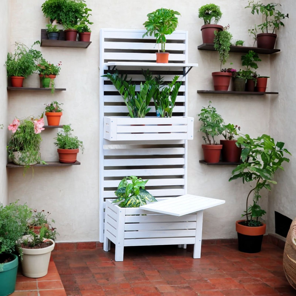 Полка настенная деревянная с металлом Эпларо, белая