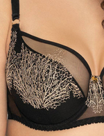 Бюстгальтер с изысканной вышивкой в виде веточек (Размер: 75H) (Цвет: черный)