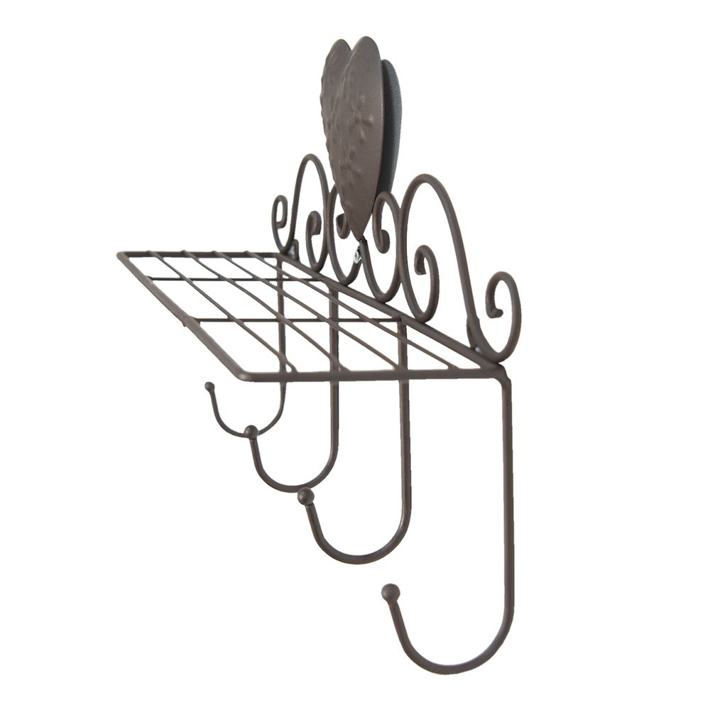 Полка-вешалка "Сердце" 40x11x24см Металл