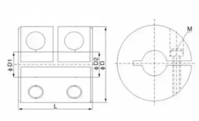 Жесткая соединительная муфта (алюминий) CA 25-30-8-8