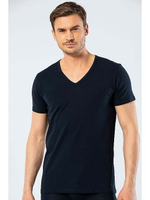 Футболка мужская с V-образным вырезом темно-синий