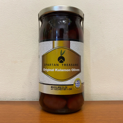 Оливки чёрные Spartan Treasure Kalamon в рассоле 370 гр Греция